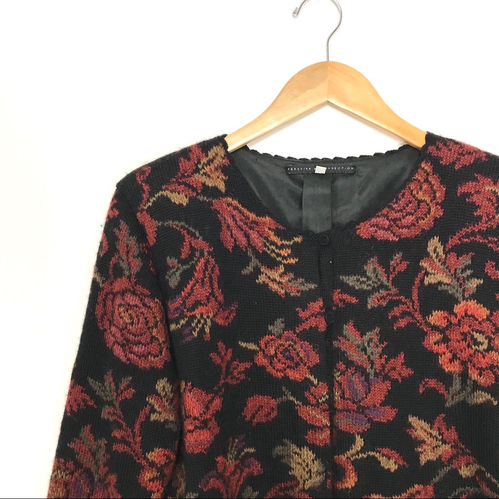 Peruvian Connection Floral Print Blazer Alpaca A7 - Picture 2 of 8